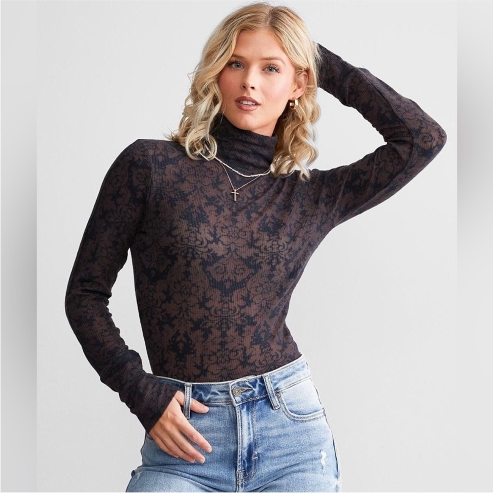Free People You and I Sheer Dark Fairy Top S